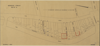 214308 Kadastrale kaart van het terrein tussen de Twijnstraat en de Oudegracht (Twijnstraat aan de Werf) te Utrecht; ...